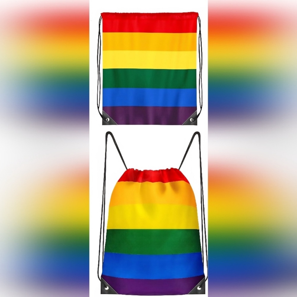 Unbranded Rainbow Stripe Drawstring Backpack - Multicolor - Picture 2 of 2